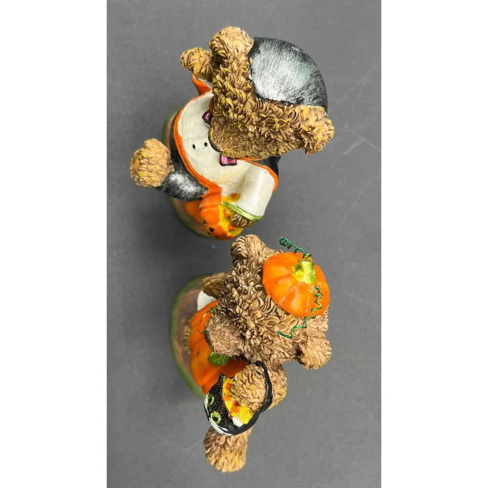 Ganz Halloween Teddy Bear Bobblehead Set Vampire Pumpkin Costume EH2152 4